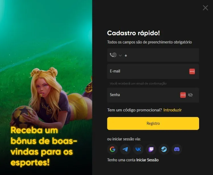 BetBoom Brasil cadastro
