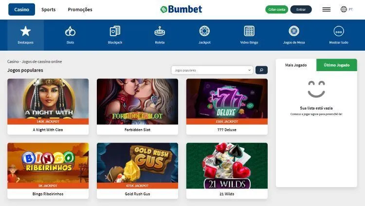 Jogos de cassino Bumbet