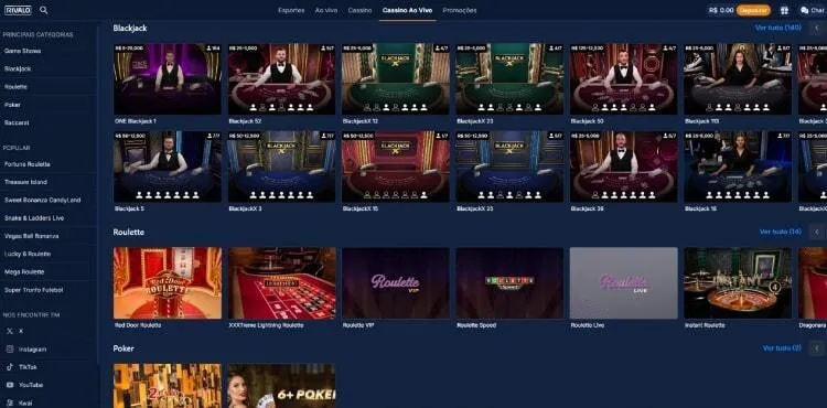 Rivalo casino ao vivo