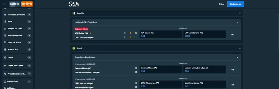 stake casino vôlei