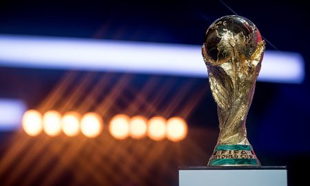 A taça da Copa do Mundo Fifa, disputada a quatro anos no Mundial de futebol