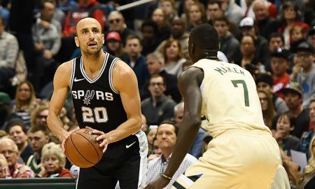 O argentino Manu Ginóbili, do San Antonio Spurs, no basquete da NBA