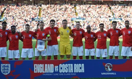 Seleção Inglesa em amistoso contra Costa Rica