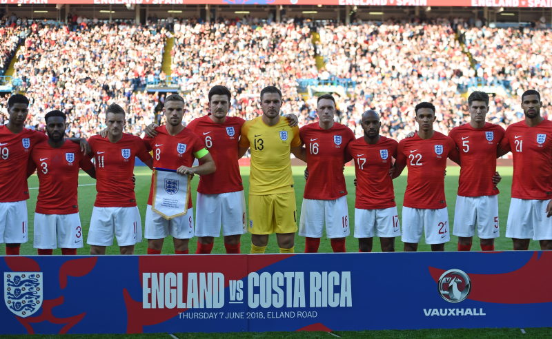 Seleção Inglesa em amistoso contra Costa Rica