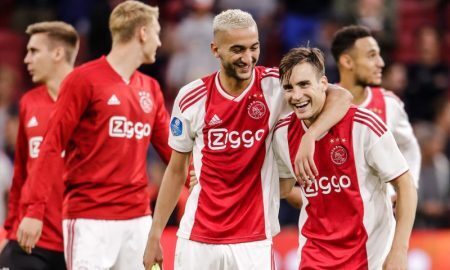 Hakim Ziyech e Nicolas Tagliafico do Ajax
