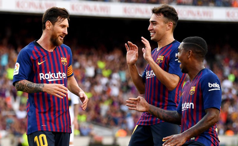 Lionel Messi e colegas do Barcelona