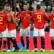 Seleção Espanhola no jogo contra a Inglaterra