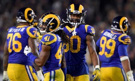 Todd Gurley e Marqui Christian do Los Angeles Rams