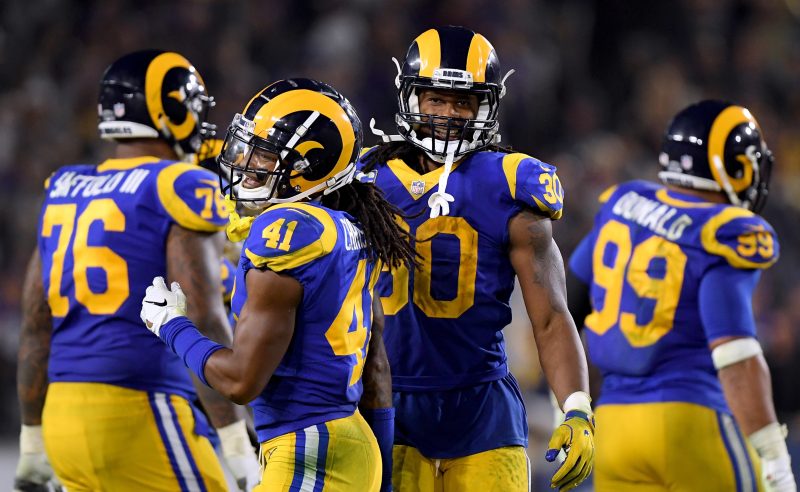 Todd Gurley e Marqui Christian do Los Angeles Rams
