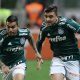 O jogador Dudu, da SE Palmeiras, em jogo contra a equipe do Santos FC, durante partida valida pela trigésima segunda rodada, do Campeonato Brasileiro, Série A, na Arena Allianz Parque.