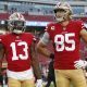 Richie James Jr. e George Kittle dos San Francisco 49ers