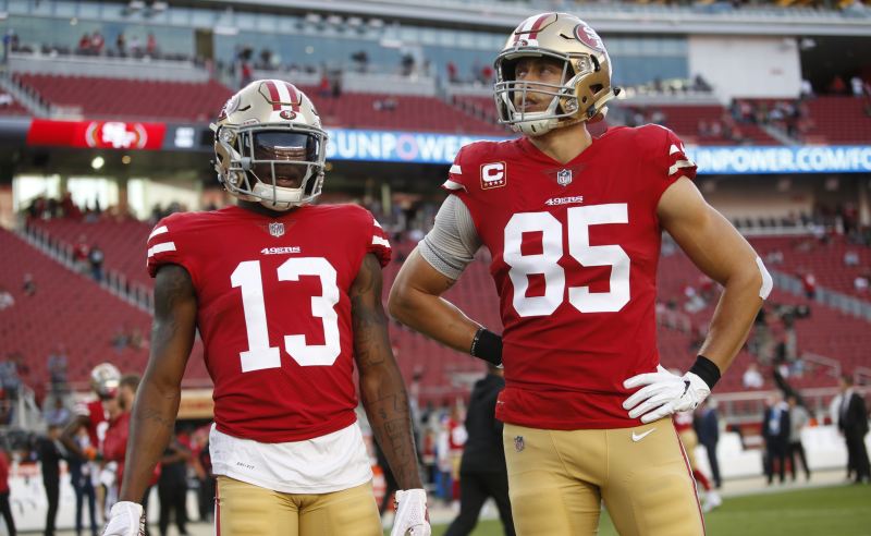 Richie James Jr. e George Kittle dos San Francisco 49ers