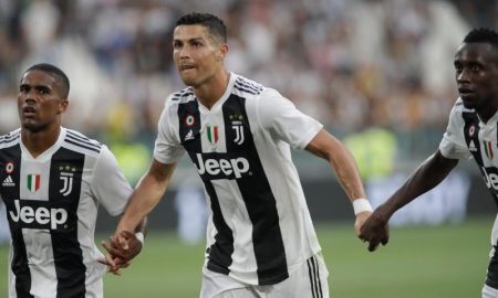 Cristiano Ronaldo, Douglas Costa e Blaise Matuidi do Juventus