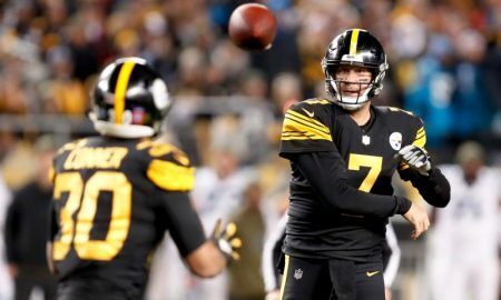 Ben Roethlisberger e James Conner dos Pittsburgh Steelers