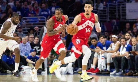 Danny Green e Kawhi Leonard dos Toronto Raptors