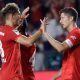 Robert Lewandowski e Leon Goretzka do Bayern de Munique