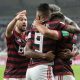 Jogadores do Flamengo comemoram gol do favorito no Brasileirão