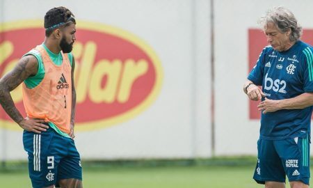 Gabigol e Jorge Jesus do Flamengo