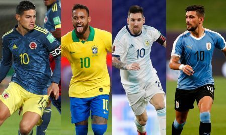 James Rodriguez da Colombia Neymar do Brasil Messi da Argentina De Arrascaeta do Uruguai