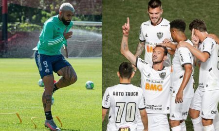 Gabigol do Flamengo e time do Atlético-MG