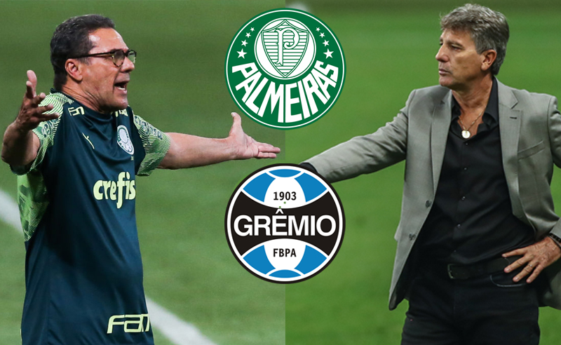 Luxemburgo do Palmeiras e Renato Gaúcho do Grêmio