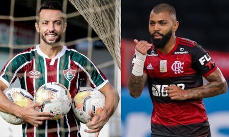 Nene do Fluminense e Gabigol do Flamengo