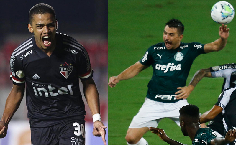 Brenner do São Paulo e Willian do Palmeiras