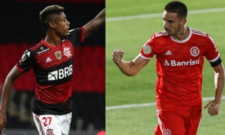 Bruno Henrique do Flamengo e Thiago Galhardo do Internacional