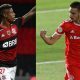 Bruno Henrique do Flamengo e Thiago Galhardo do Internacional