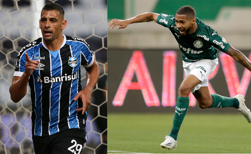 Diego Souza do Grêmio e Wesley do Palmeiras