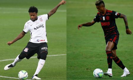 Gil do Corinthians e Bruno Henrique do Flamengo