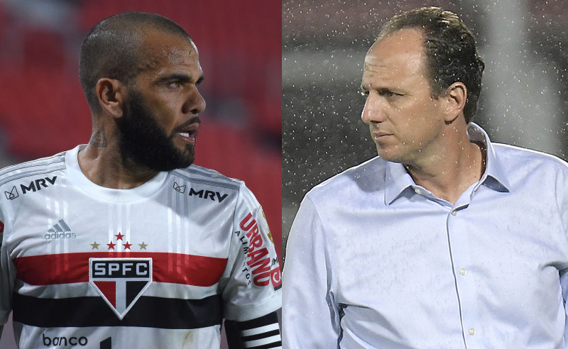 Dani Alves do São Paulo e Rogerio Ceni do Flamengo