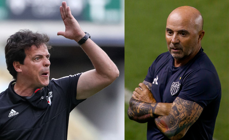 Fernando Diniz do São Paulo e Sampaoli do Atlético-MG