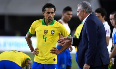Marquinhos e Tite da Seleção Brasileira