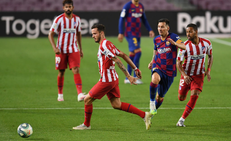 Messi do Barcelona Niguez e Lodi do Atlético de Madri