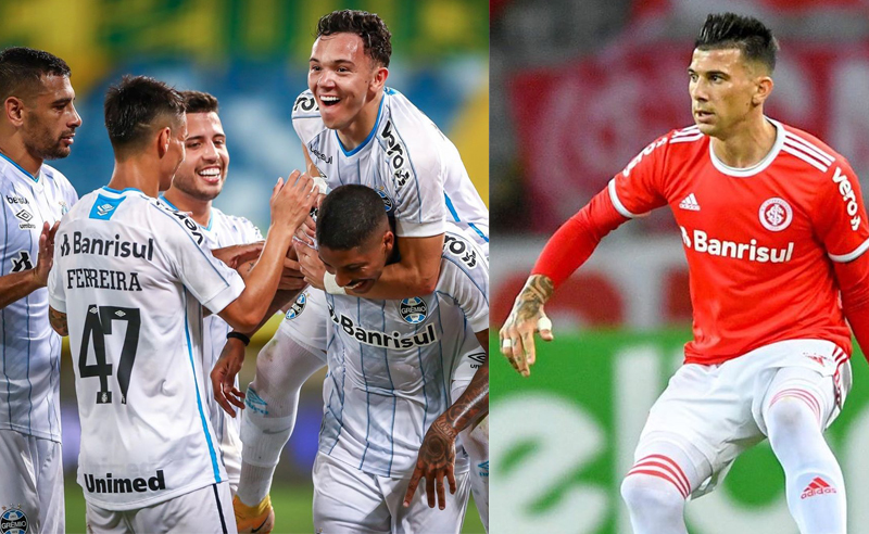 Time do Grêmio e Cuesta do Internacional