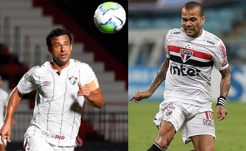 Fred do Fluminense e Dani Alves do São Paulo
