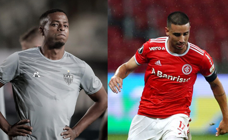 Keno do Atlético-MG e Thiago Galhardo do Internacional