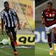 Matheus Babi do Botafogo e Bruno Henrique do Flamengo