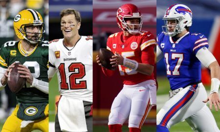 Aaron Rodgers Green Bay Packers Tom Brady Buccaneers Patrick Mahomes Chiefs Josh Allen Bills