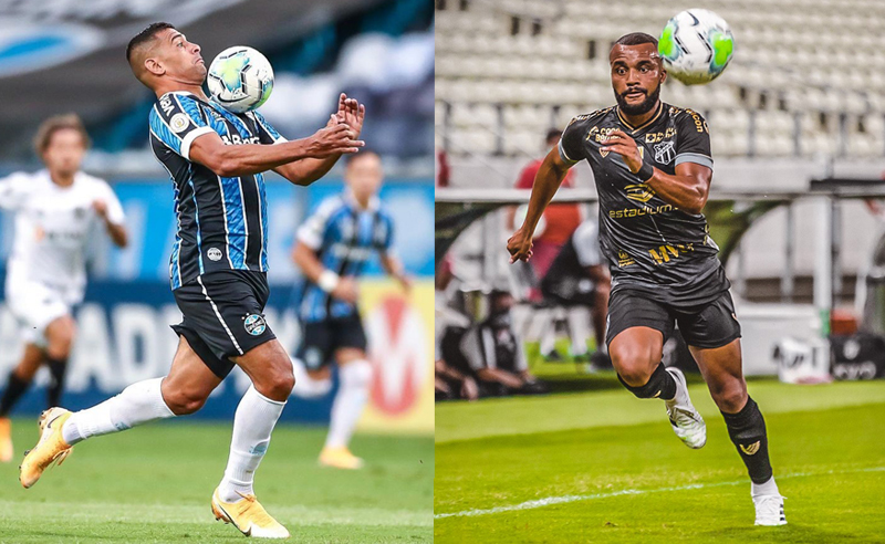 Diego Souza do Gremio e Samuel Brito do Ceará