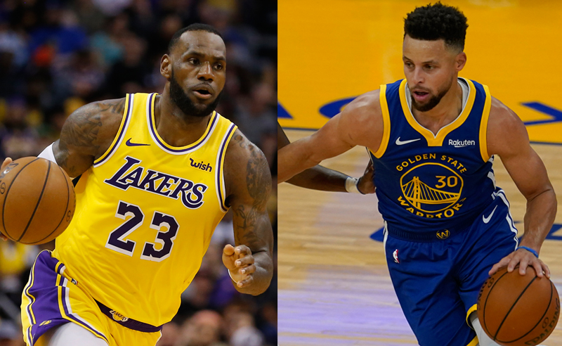 LeBron James do Los Angeles Lakers e Stephen Curry do Golden State Warriors