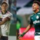 Pedro do Flamengo e Gabriel Menino do Palmeiras