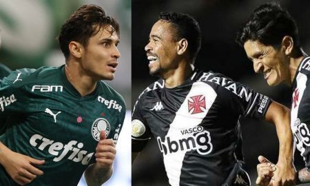 Raphael Veiga do Palmeiras e Yago Pikachu e Cano do Vasco