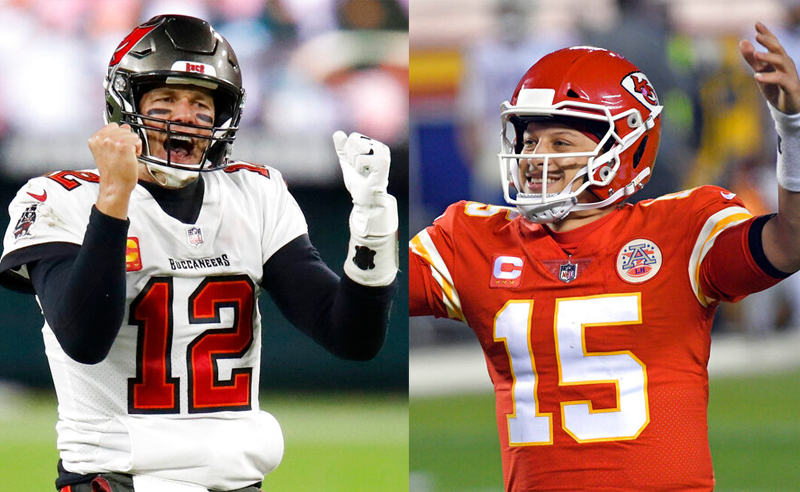 Tom Brady do Bucs e Patrick Mahomes do Chiefs
