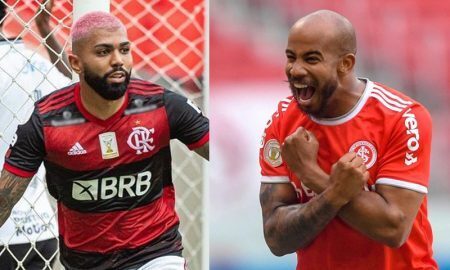 Gabriel Gabigol do Flamengo e Patrick Choco do Internacional