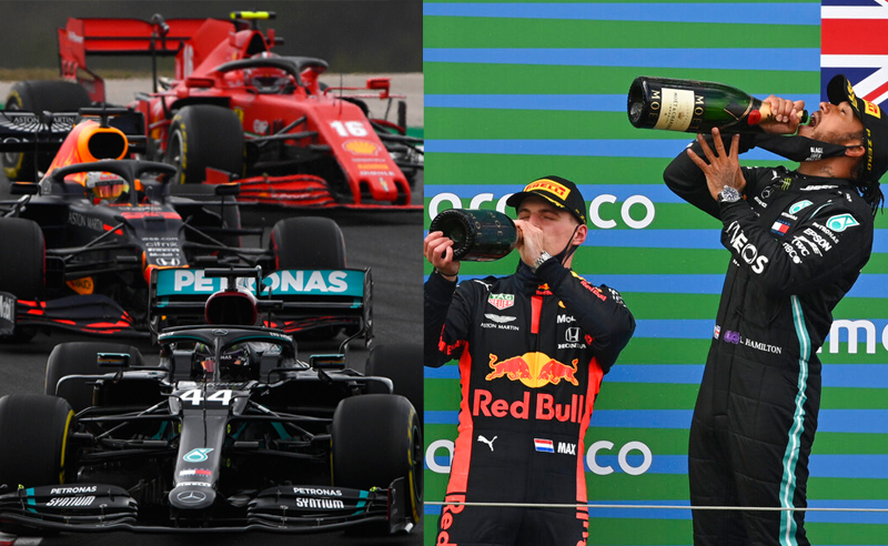 Max Verstappen da Red Bull e Lewis Hamilton da Mercedes F1