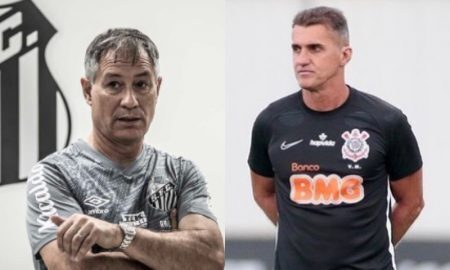 Ariel Holan do Santos e Vagner Mancini do Corinthians