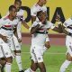 Arboleda, zagueiro do São Paulo, comemora gol pela equipe no Paulistão 2021