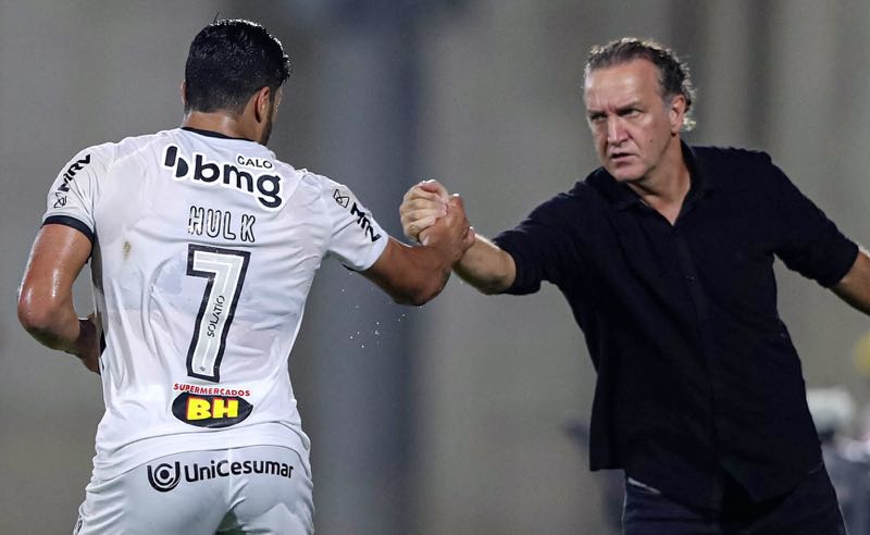 Hulk e Cuca em jogo da Libertadores